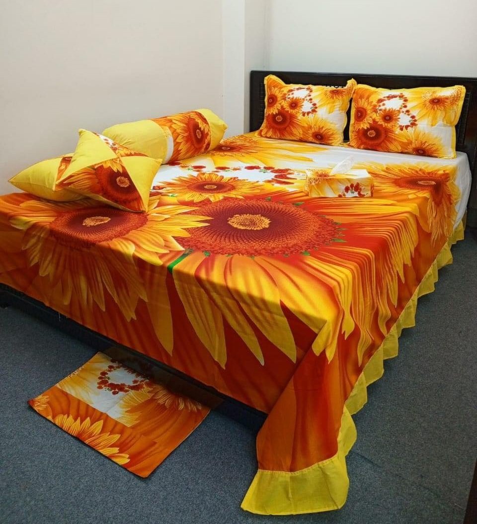 8 pieces king size Panel Bedcover set Code : 4078